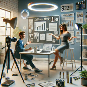 Collaborative content creation session with an influencer