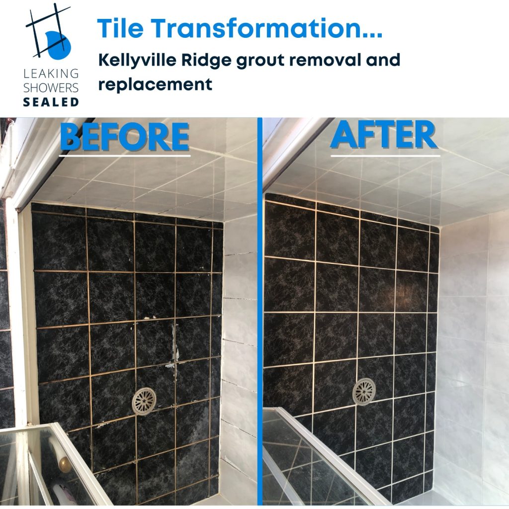 Before and After Repair of Leaking Shower