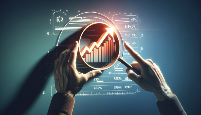 Myths about Debt Consolidation and Savings: Debunking Common Misconceptions | DCL Person using magnifying glass on credit report, showing initial dip and subsequent rise in credit score graph.