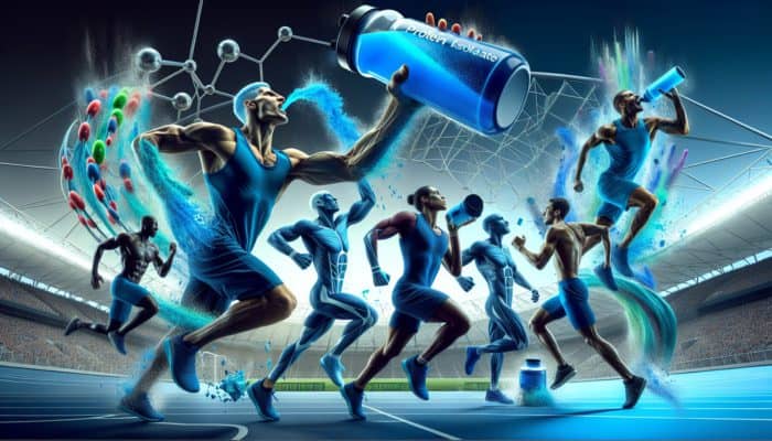 Athletes in Rio and London benefiting from blue whey protein isolate, enhancing post-workout recovery.