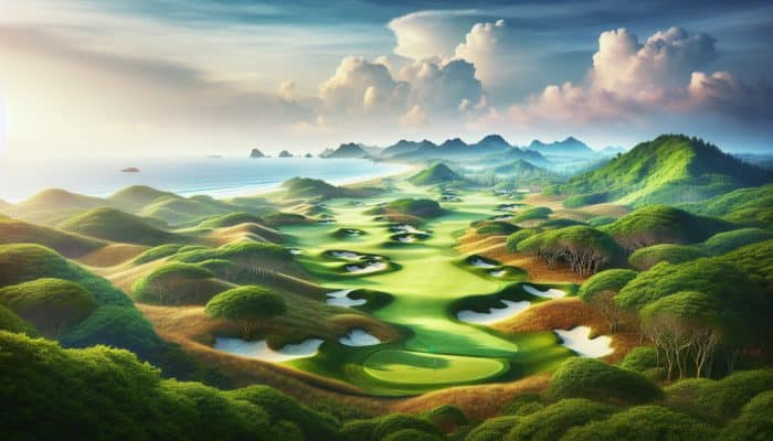 Scenic 18-hole golf course at Amanzimtoti Country Club featuring challenging bunkers and stunning ocean views.