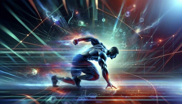 Athlete enduring high-intensity workout, enhanced by beta-alanine.