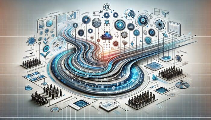 A digital interface displaying seamless data integration and staff training between ticketing and hosting platforms.